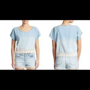 Jessica Simpson‎ crop jean top